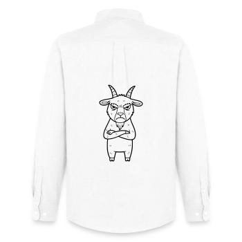 Angry Goat Cartoon Illustration - Men's Oxford Shirt by Stanley/Stella - white - Back - AI Model Male 185 dark (185cm)
