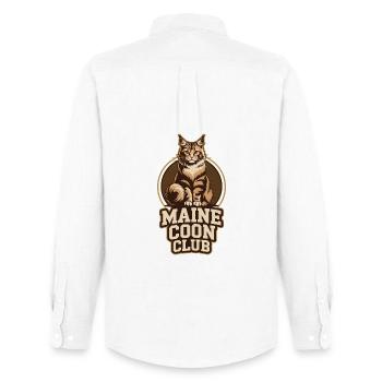 Maine Coon Club Logo Katzenliebhaber Design - Männer Oxford Hemd von Stanley/Stella - Weiß - Hinten - AI Model Male 185 dark (185cm)