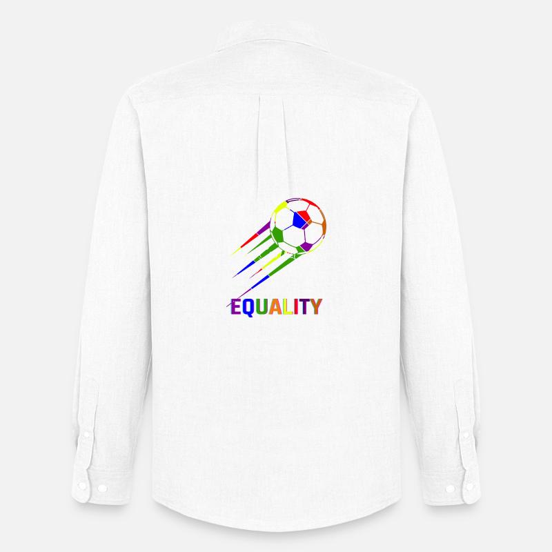 Fußball Regenbogen WM Equality - Männer Oxford Hemd von Stanley/Stella - Weiß
