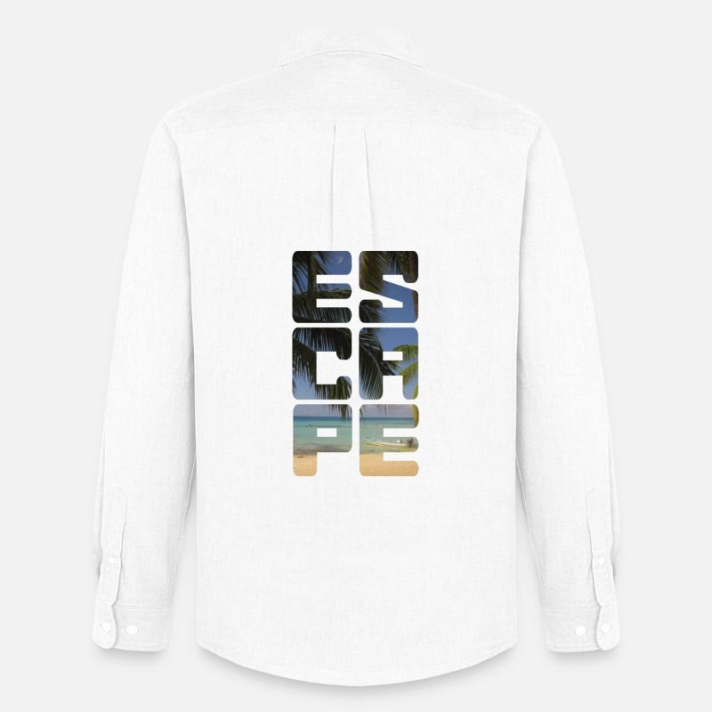 Escape Beach - Männer Oxford Hemd von Stanley/Stella - Weiß