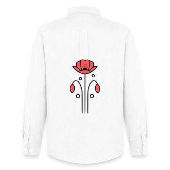 Poppy Poppies Minimalist Line Art 7 - Men's Oxford Shirt by Stanley/Stella - white - Back - AI Model Male 185 dark (185cm)