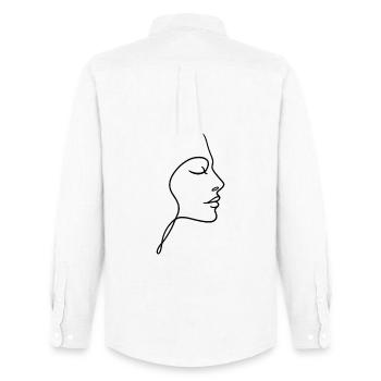 Silhouette du visage de la ligne - Chemise Oxford homme Stanley/Stella - blanc - Dos - AI Model Male 185 dark (185cm)
