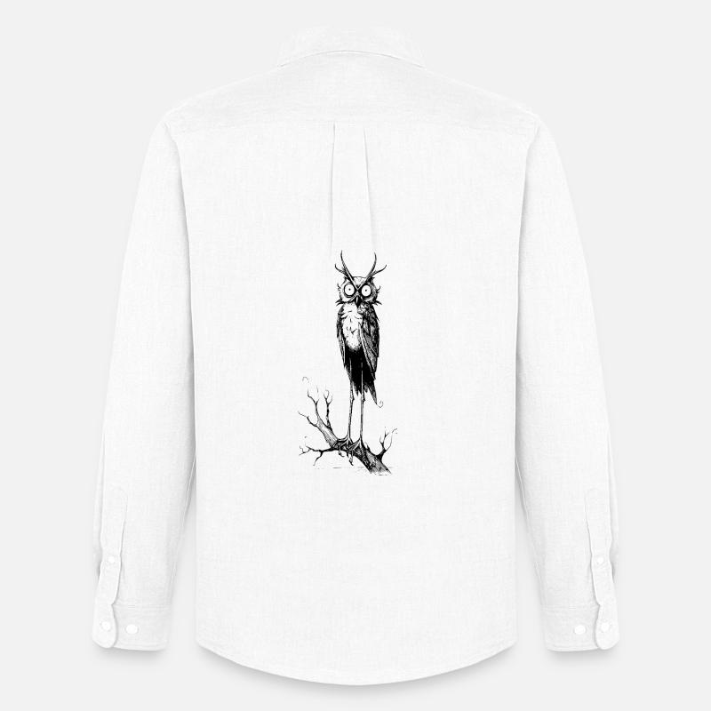 Gothic-Eule - Männer Oxford Hemd von Stanley/Stella - Weiß