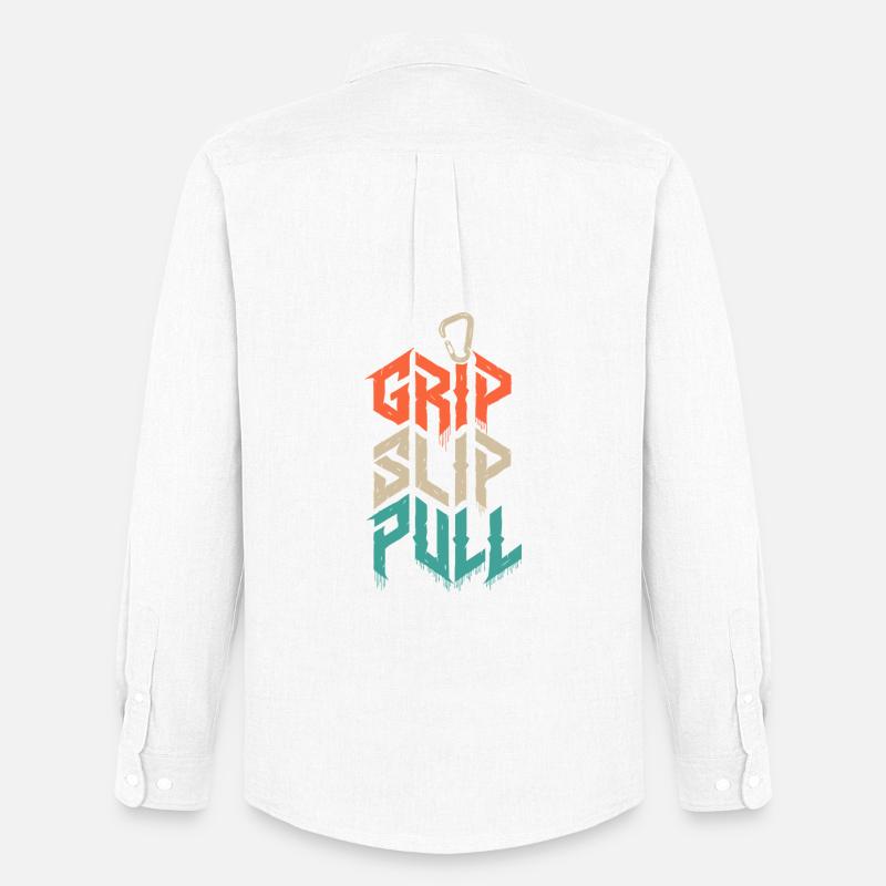 Grip Slip Pull Climbing Grunge - Men's Oxford Shirt by Stanley/Stella - white
