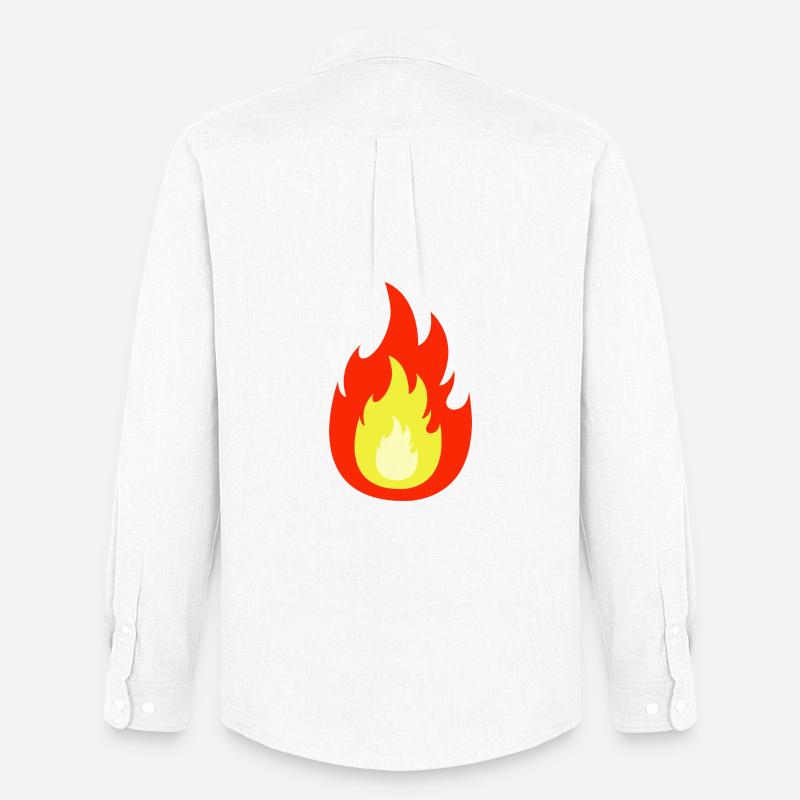 Feuerflamme - Männer Oxford Hemd von Stanley/Stella - Weiß