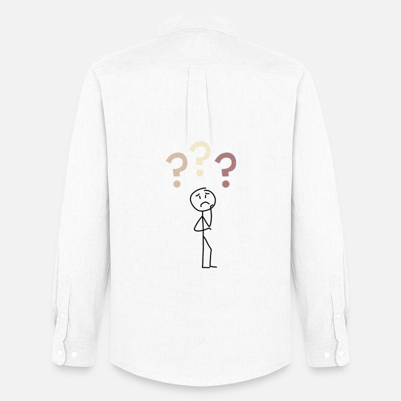 Three Question Marks – Minimal Mystery Design - Männer Oxford Hemd von Stanley/Stella - Weiß
