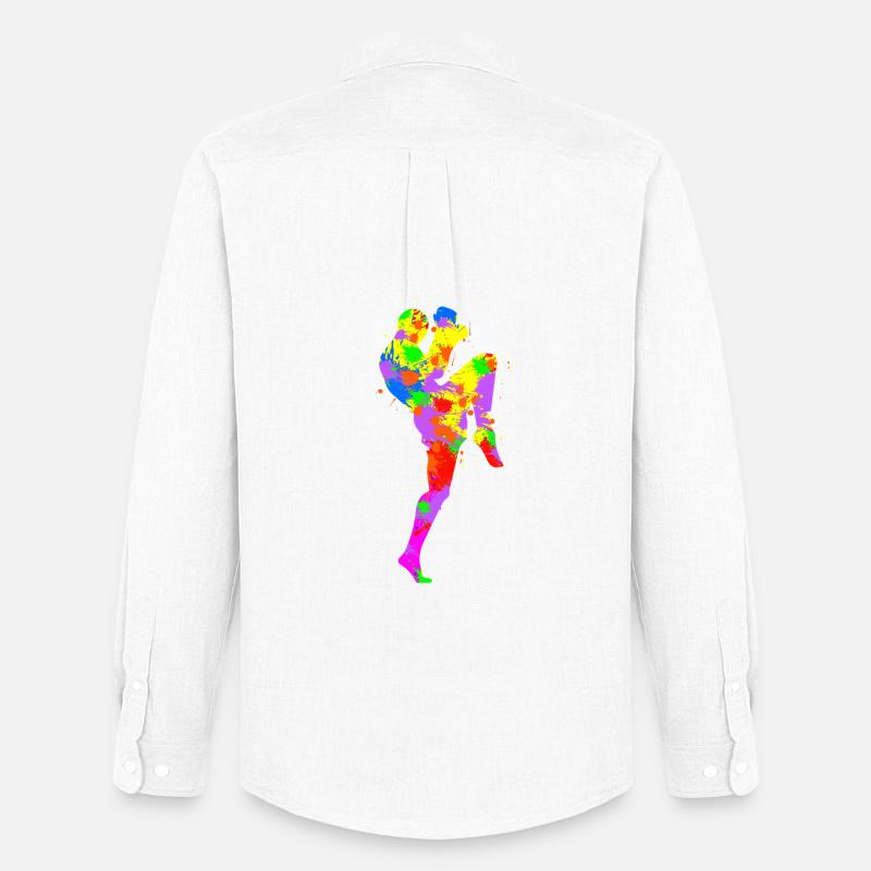 Regenbogenspritzer Läufer - Männer Oxford Hemd von Stanley/Stella - Weiß
