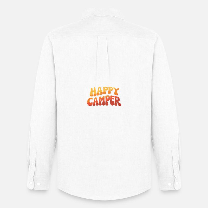 Happy Camper Gradient Text - Männer Oxford Hemd von Stanley/Stella - Weiß