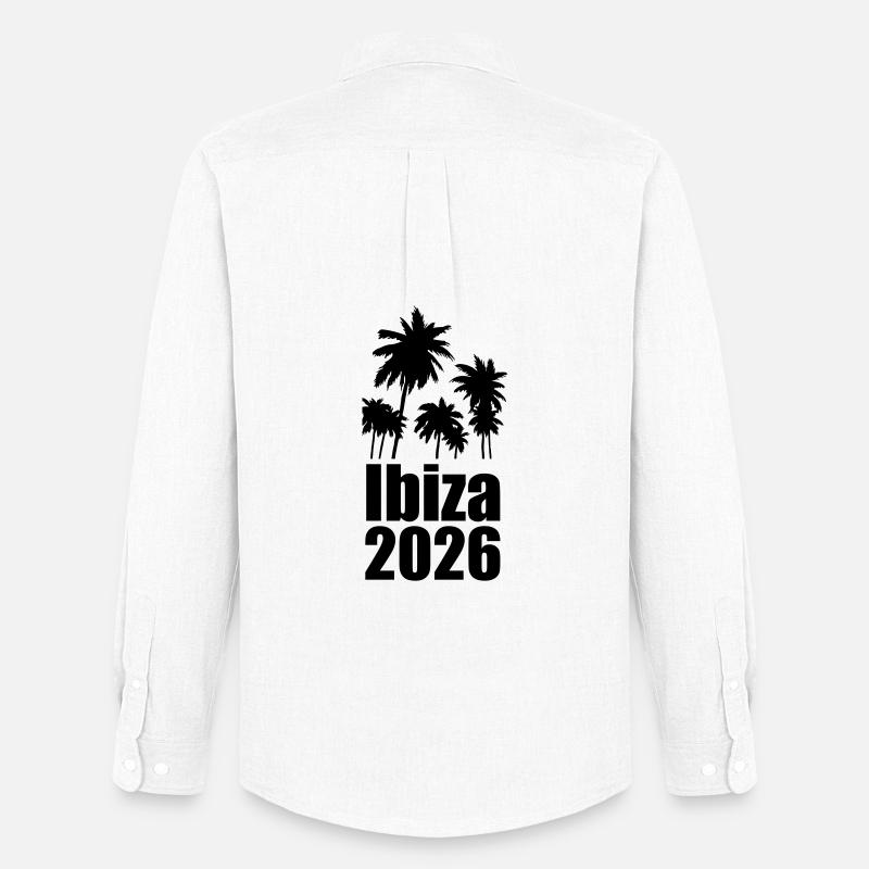 Ibiza 2026 - Männer Oxford Hemd von Stanley/Stella - Weiß