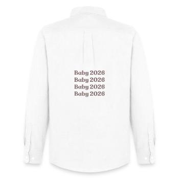 Bébé 2026 - Chemise Oxford homme Stanley/Stella - blanc - Dos - AI Model Male 185 dark (185cm)
