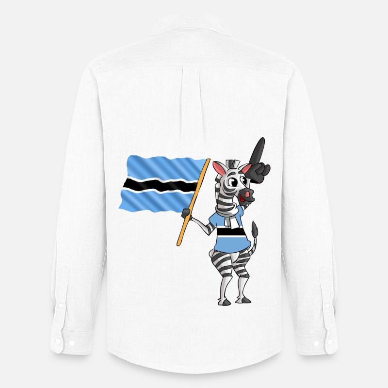 Botsuaner Zebra - Männer Oxford Hemd von Stanley/Stella - Weiß