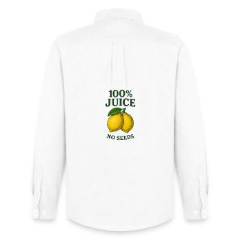 100% Juice NO SEEDS - Men's Oxford Shirt by Stanley/Stella - white - Back - AI Model Male 185 dark (185cm)