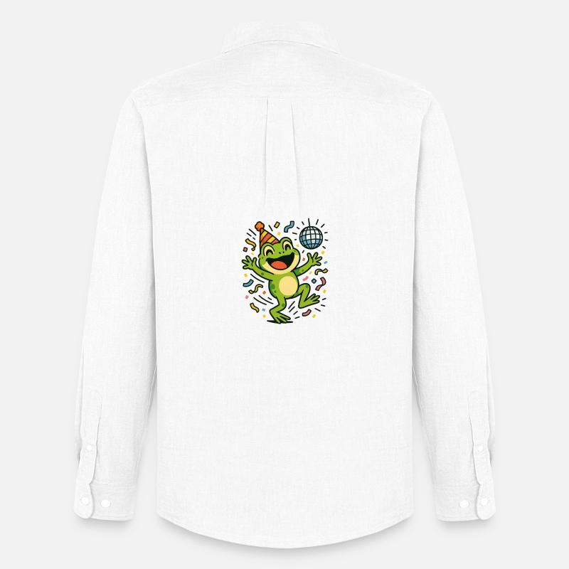 Grenouille de fête - Chemise Oxford homme Stanley/Stella - blanc