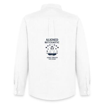Ausgewogenes und chaotisches Meditationsdesign - Männer Oxford Hemd von Stanley/Stella - Weiß - Hinten - AI Model Male 185 dark (185cm)