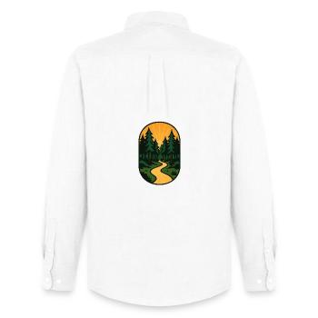 Évasion sur le sentier forestier - Chemise Oxford homme Stanley/Stella - blanc - Dos - AI Model Male 185 dark (185cm)