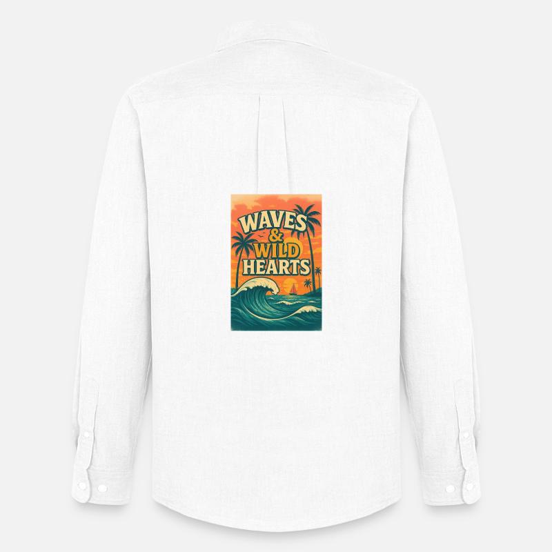 Waves & Wild Hearts - Männer Oxford Hemd von Stanley/Stella - Weiß