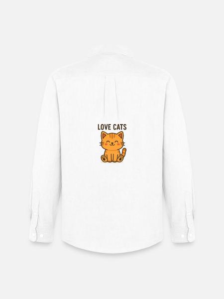 Love Cats! - Männer Oxford Hemd von Stanley/Stella - Weiß