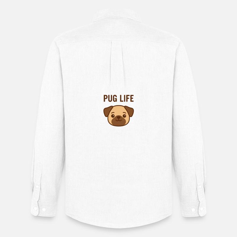 Pug Life – Mops mit Stil - Männer Oxford Hemd von Stanley/Stella - Weiß