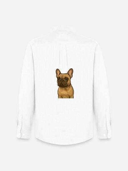 Frenchie in Love - Männer Oxford Hemd von Stanley/Stella - Weiß