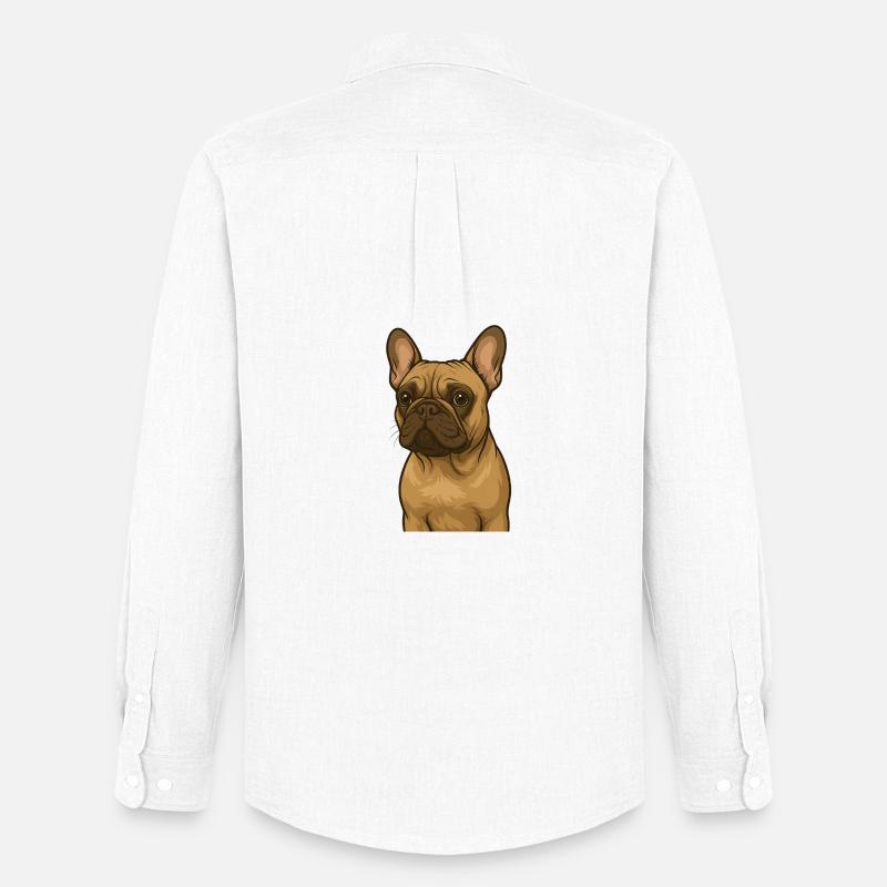 Frenchie in Love - Männer Oxford Hemd von Stanley/Stella - Weiß