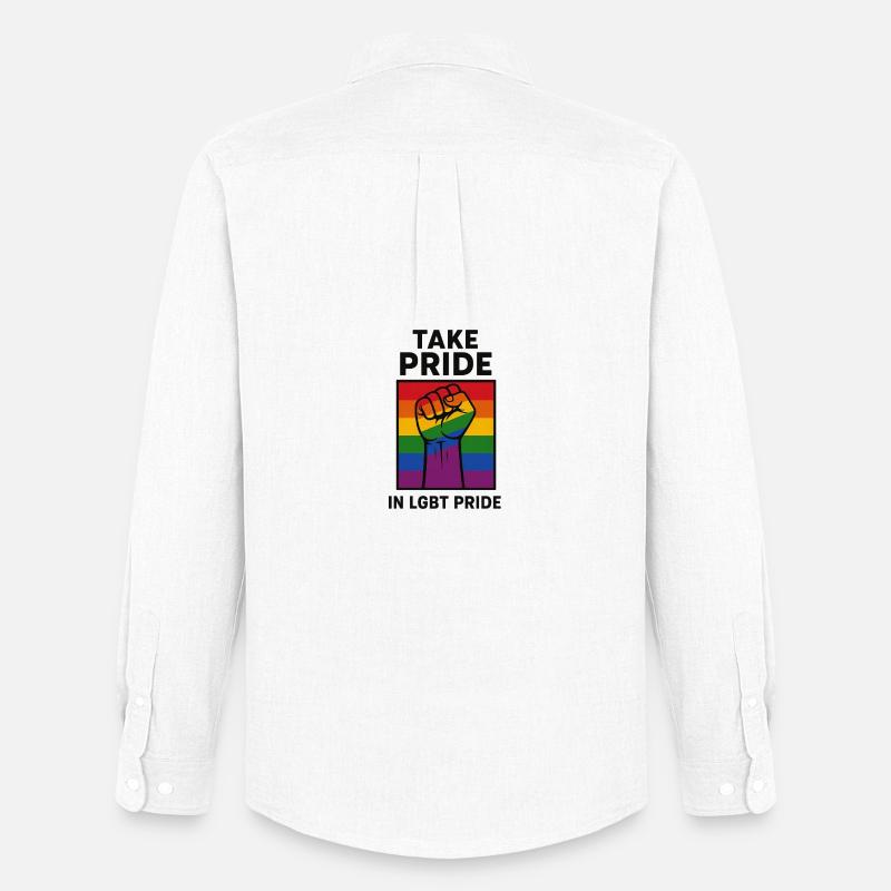 Kühne Regenbogen Stolz Faust Illustration - Männer Oxford Hemd von Stanley/Stella - Weiß
