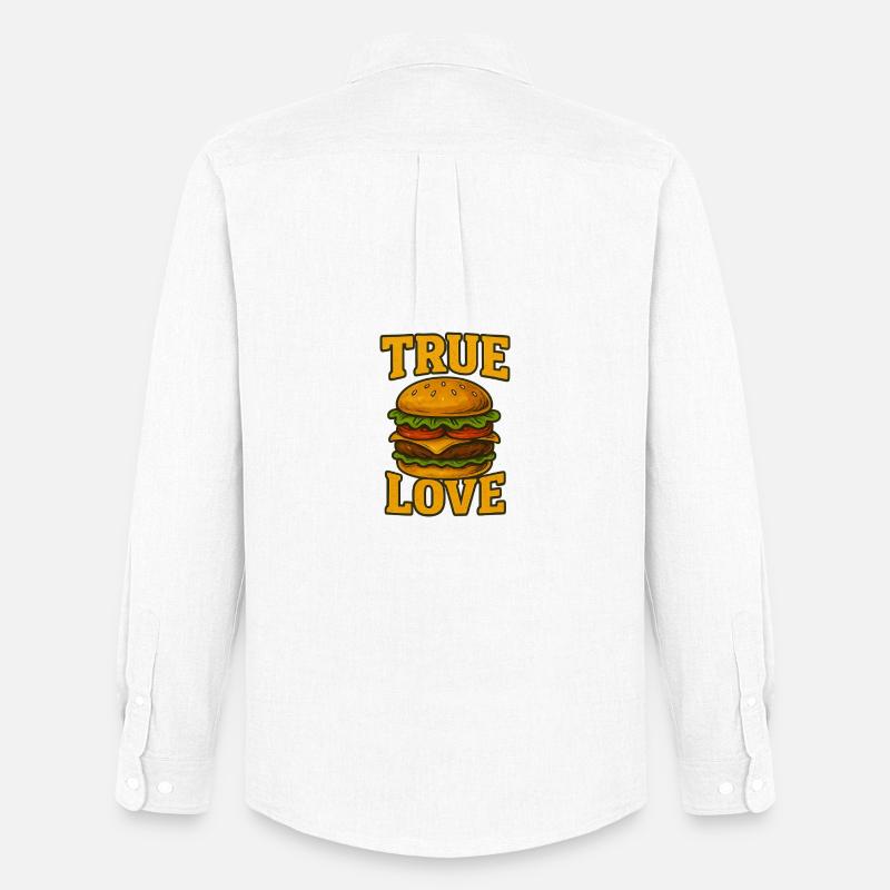 Authentische Burger-Liebe-Illustration - Männer Oxford Hemd von Stanley/Stella - Weiß