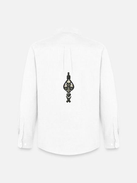 Avi Collection – Skulls & Flame - Men's Oxford Shirt by Stanley/Stella - white