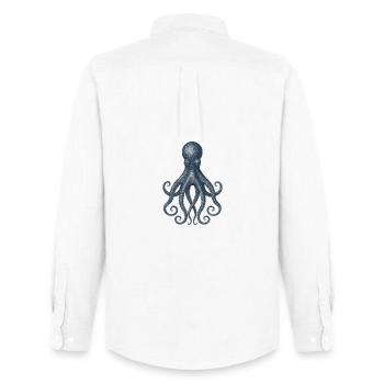 Contemporary Octopus Abstract Design - Men's Oxford Shirt by Stanley/Stella - white - Back - AI Model Male 185 dark (185cm)