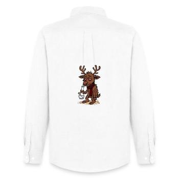 Crazy Reindeer - Men's Oxford Shirt by Stanley/Stella - white - Back - AI Model Male 185 dark (185cm)