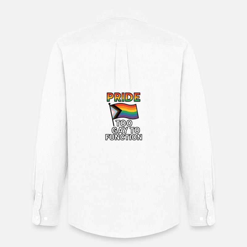 Buntes Pride-Flaggen-Design mit Humor - Männer Oxford Hemd von Stanley/Stella - Weiß