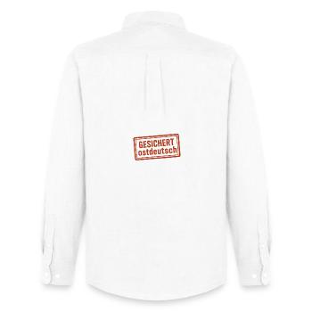 Sécurisé pour l’Allemagne de l’Est - Chemise Oxford homme Stanley/Stella - blanc - Dos - AI Model Male 185 dark (185cm)