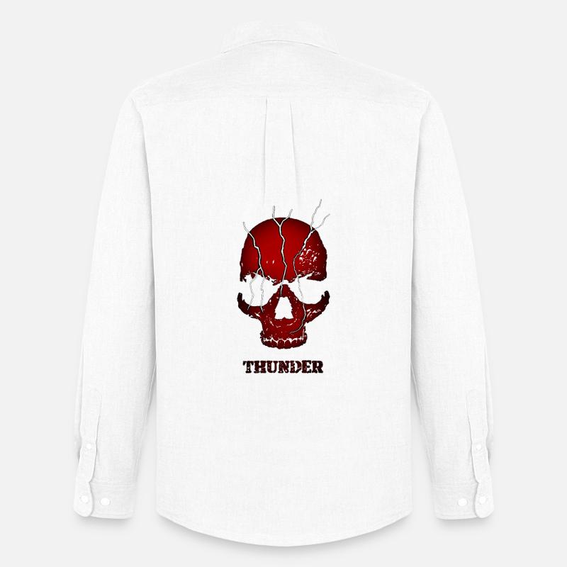 Exploding Thunder Skull - Men's Oxford Shirt by Stanley/Stella - white
