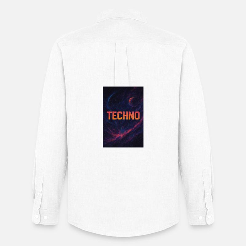 Futuristisches Weltraum Techno Design - Männer Oxford Hemd von Stanley/Stella - Weiß