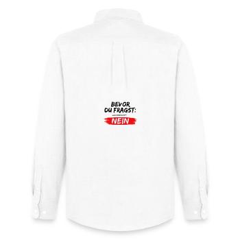Anti-Positivitätshaltung mit NEIN Schriftzug - Männer Oxford Hemd von Stanley/Stella - Weiß - Hinten - AI Model Male 185 dark (185cm)