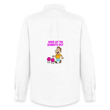 Humorvolles Donut-Ausdrucksdesign - Männer Oxford Hemd von Stanley/Stella - Weiß - Hinten - AI Model Male 185 dark (185cm)