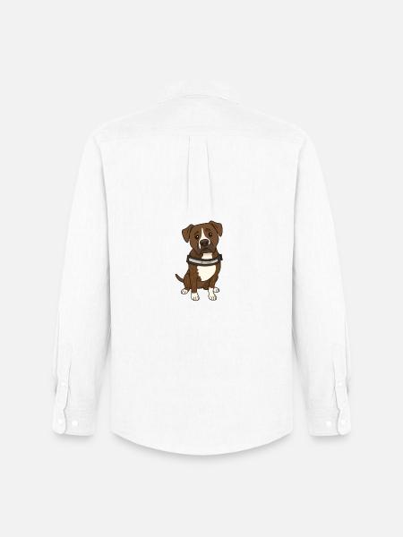 Sad Dog Portrait with Collar - Men's Oxford Shirt by Stanley/Stella - white