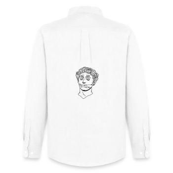 Last Ride Mask with Barbed Wire - Men's Oxford Shirt by Stanley/Stella - white - Back - AI Model Male 185 dark (185cm)