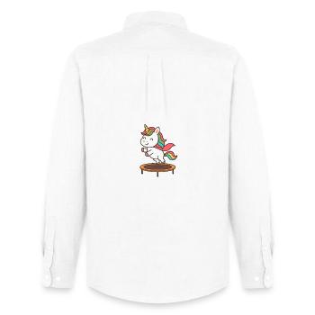 Trampoline Unicorn Jumping Magic - Men's Oxford Shirt by Stanley/Stella - white - Back - AI Model Male 185 dark (185cm)