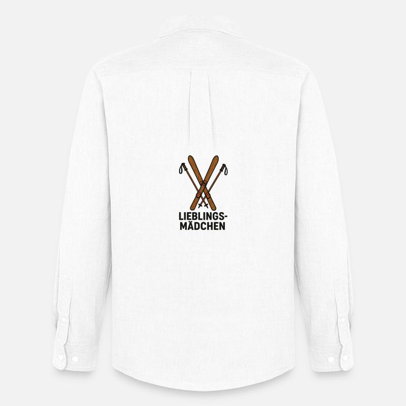 Lieblings-Mädchen Ski Design – Skifahren Geschenk - Männer Oxford Hemd von Stanley/Stella - Weiß