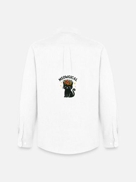 Magical Cute Cat Design - Meowgical - Men's Oxford Shirt by Stanley/Stella - white