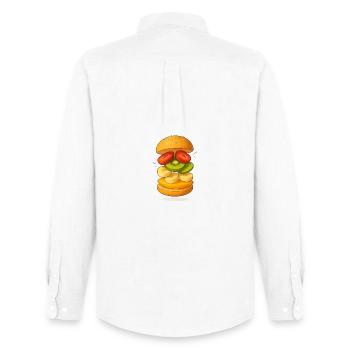 Obst-Burger - Männer Oxford Hemd von Stanley/Stella - Weiß - Hinten - AI Model Male 185 dark (185cm)