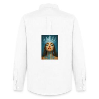 Frost Queen Crown of Tears - Men's Oxford Shirt by Stanley/Stella - white - Back - AI Model Male 185 dark (185cm)