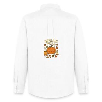 Cute_hello_fall - Men's Oxford Shirt by Stanley/Stella - white - Back - AI Model Male 185 dark (185cm)