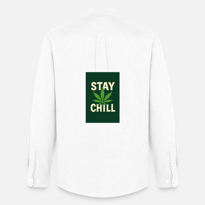 Stay Chill Cannabis Leaf - Men's Oxford Shirt by Stanley/Stella - white