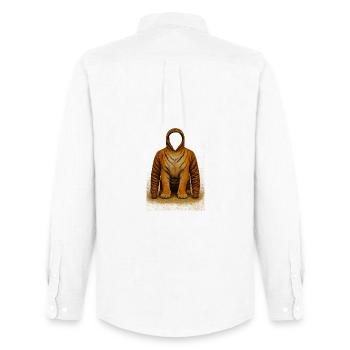 Tiger Hoodie Illustration - Men's Oxford Shirt by Stanley/Stella - white - Back - AI Model Male 185 dark (185cm)