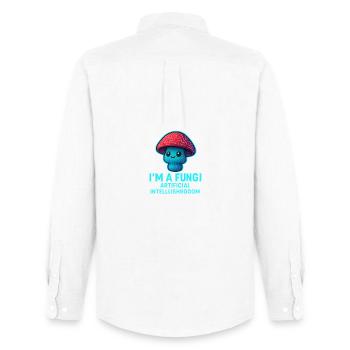 Artificial Mushroom Friend Fungi AI - Men's Oxford Shirt by Stanley/Stella - white - Back - AI Model Male 185 dark (185cm)