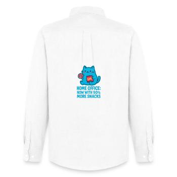 Humour de Snack Chat Home Office - Chemise Oxford homme Stanley/Stella - blanc - Dos - AI Model Male 185 dark (185cm)