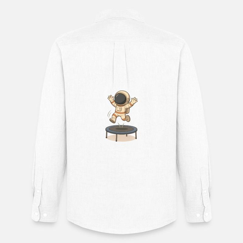 Astronauten-Springtrampolin-T-Shirt - Männer Oxford Hemd von Stanley/Stella - Weiß