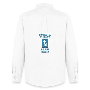 Connected in the sky: No Wi-Fi required - Men's Oxford Shirt by Stanley/Stella - white - Back - AI Model Male 185 dark (185cm)