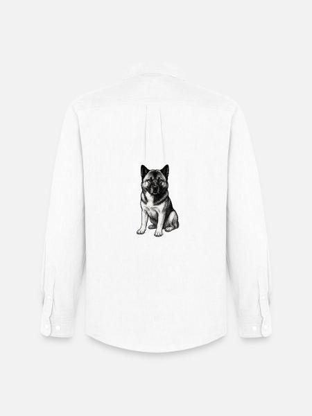 American Akita Holly - Männer Oxford Hemd von Stanley/Stella - Weiß